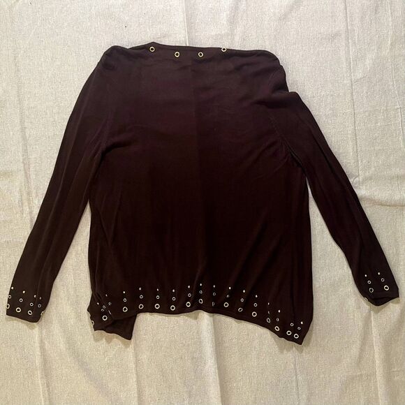 Laura Ashley | Brown Studded  Accented Cardigan | PXL - Picture 2 of 7